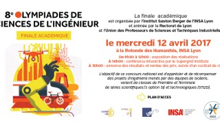 Invitation Olympiades des SI, INSA Lyon, 12 avril.