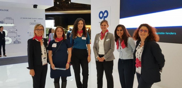 Isabelle Valentin Bianco, marraine Plastic Omnium, au Mondial de l'Auto 2018