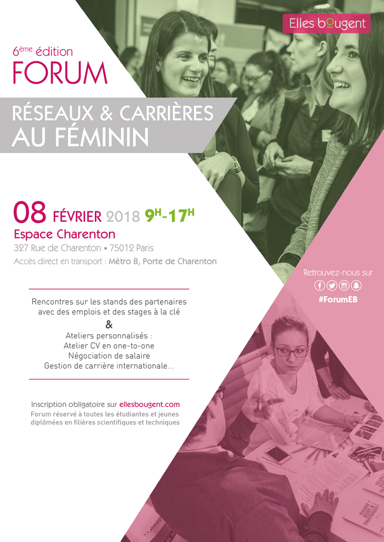 6e édition du Forum Réseaux et Carrières au Féminin 2018 avec Elles Bougent