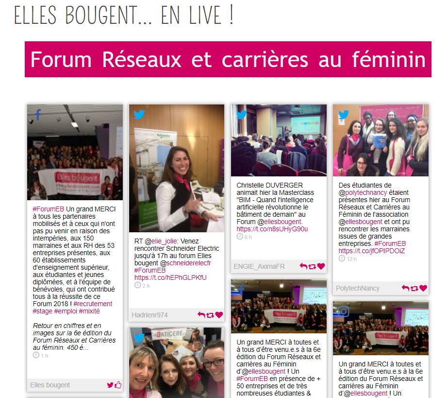 Elles Bougent en live sur les réseaux sociaux au Forum 2018