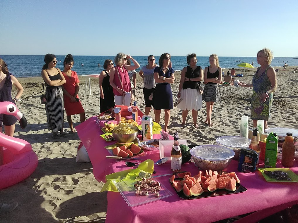 Afterwork Elles Bougent en Languedoc-Roussillon sur la plage avec la déléguée régionale Liliane Dorveaux