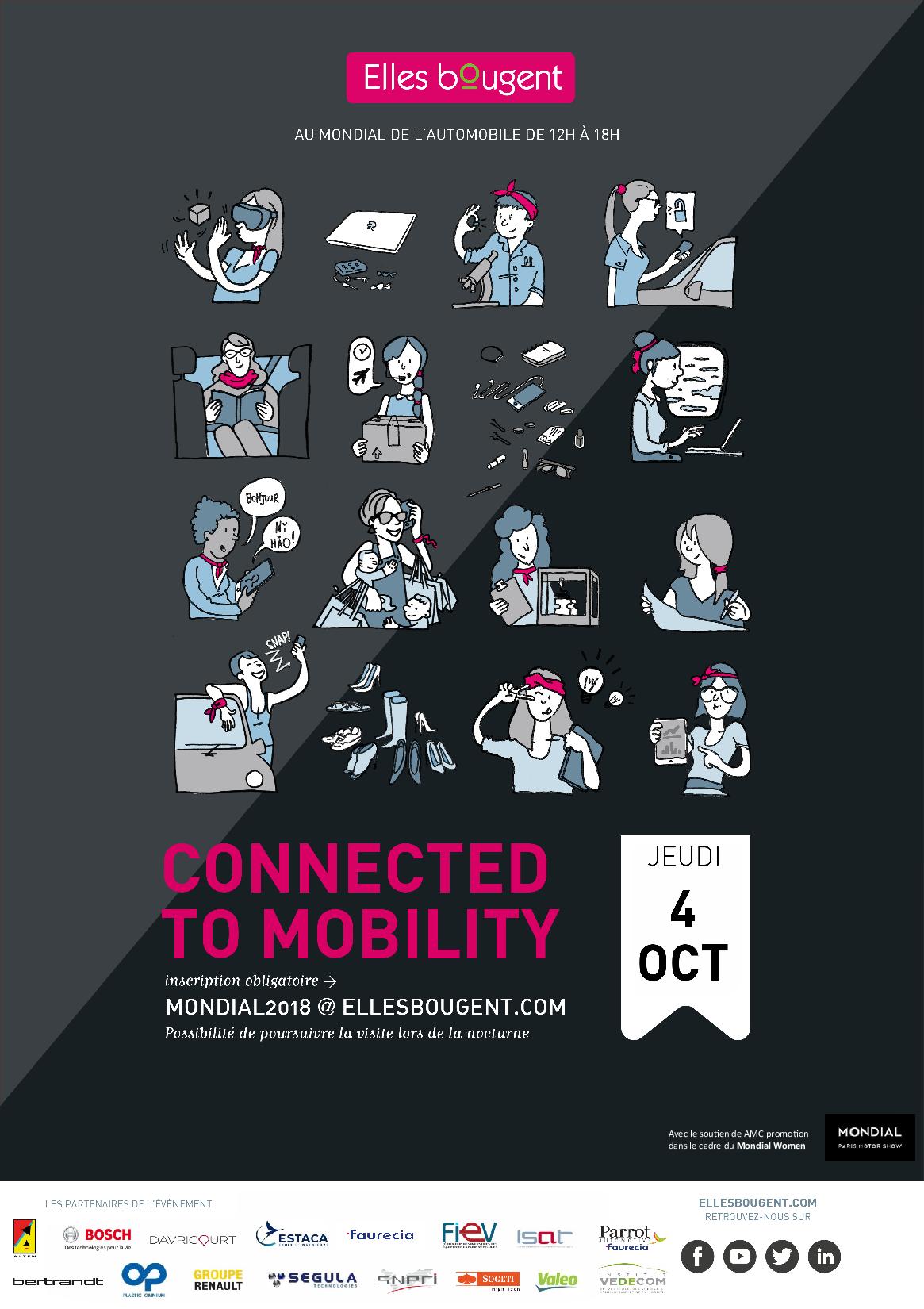 ELLES BOUGENT CONNECTED TO MOBILITY le 4 octobre 2018 au Mondial de l'Auto