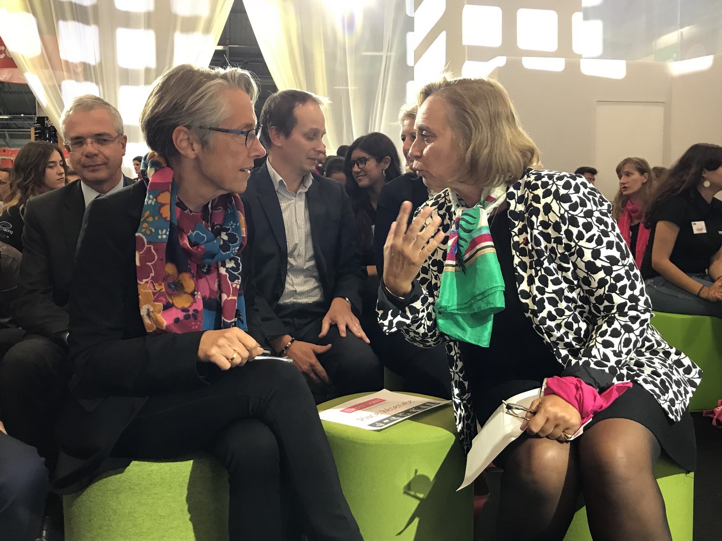 Elisabeth Borne, Ministre des Transports, et Marie-Sophie Pawlak, présidente et fondatrice de l'association Elles Bougent