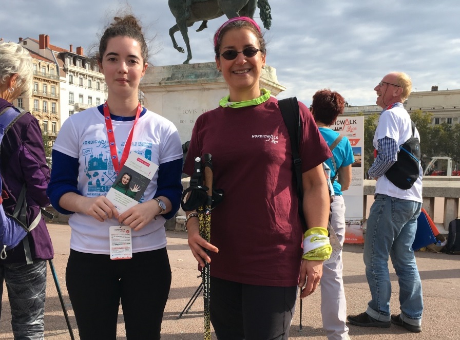 Nordic Walki à Lyon avec Elles Bougent en Rhône-Alpes