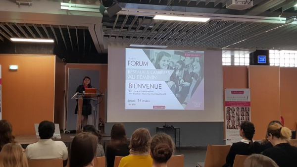 Lancement de la 7e édition du Forum Réseaux et Carrières au Féminin 2019 par Florence Barnier, Directrice du Développement et de la communication d'Elles Bougent
