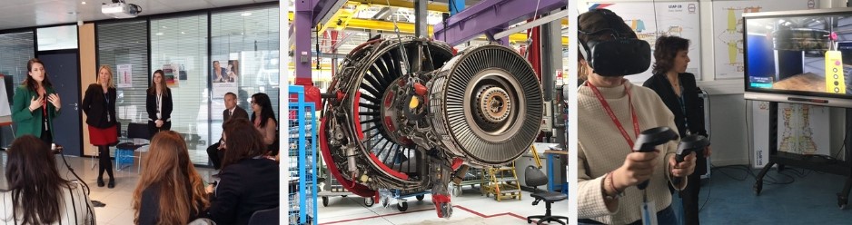 Visite des ateliers de Safran Aircraft Engines pendant la semaine de l'industrie 2019 avec Elles bougent