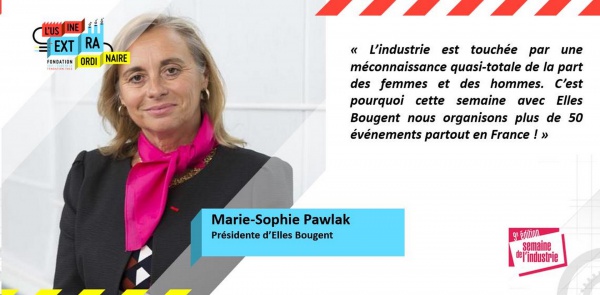 La présidente et fondatrice d'Elles Bougent à l'inauguration de la semaine de l'industrie 2019