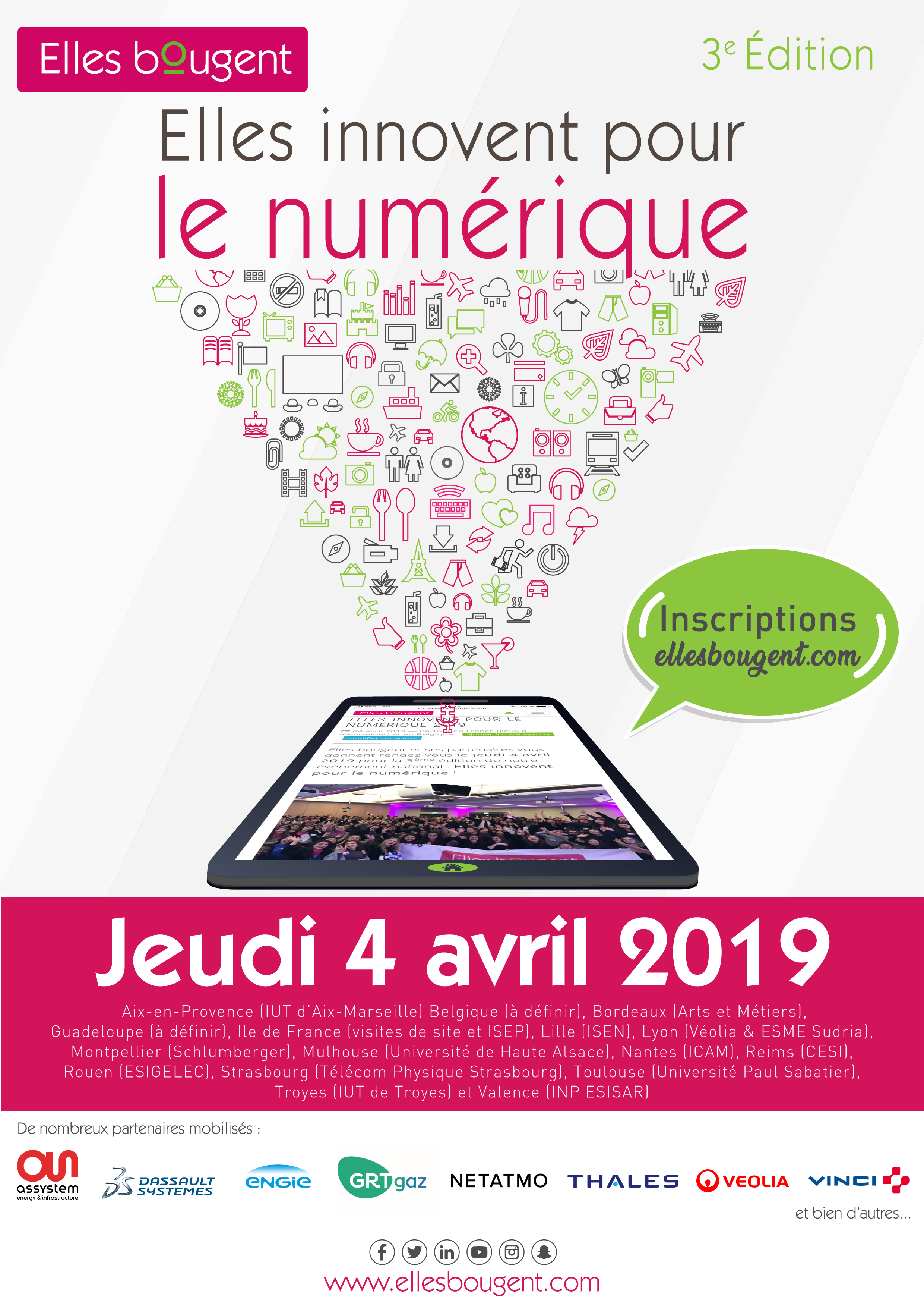 Affiche Elles Innovent pour le Numérique 2019