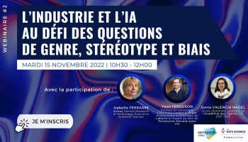 Participez au Webinaire “L’industrie et l’IA au défi des questions de genre, stéréotype et biais”