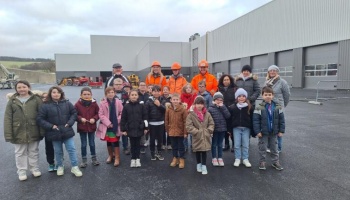 Visite du Chantier Bouygues par 28 élèves de CE1-CE2 à Ligny-en-Barrois en Meuse