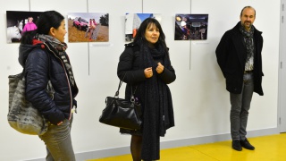 Vernissage exposition photo sur la mixité des métiers au collège Paul Fort de Reims avec 