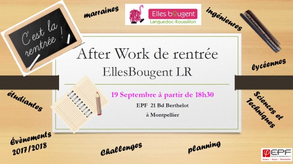 Afterwork rentrée Elles Bougent Languedoc Roussillon