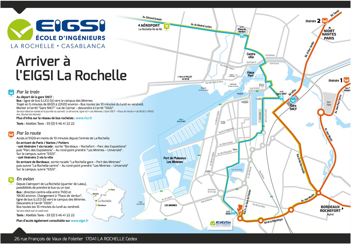 Plan de l'EIGSI La Rochelle, partenaire d'Elles Bougent