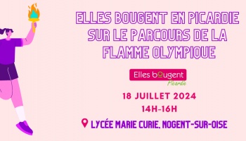 Elles bougent Picardie sur le parcours de la Flamme Olympique le 18 Juillet à Nogent sur Oise