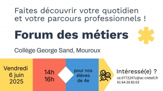 2e Forum des métiers du Collège George Sand de Mouroux